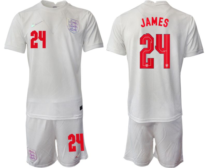 Men 2022 World Cup National Team England home white #24 Soccer Jersey->england jersey->Soccer Country Jersey